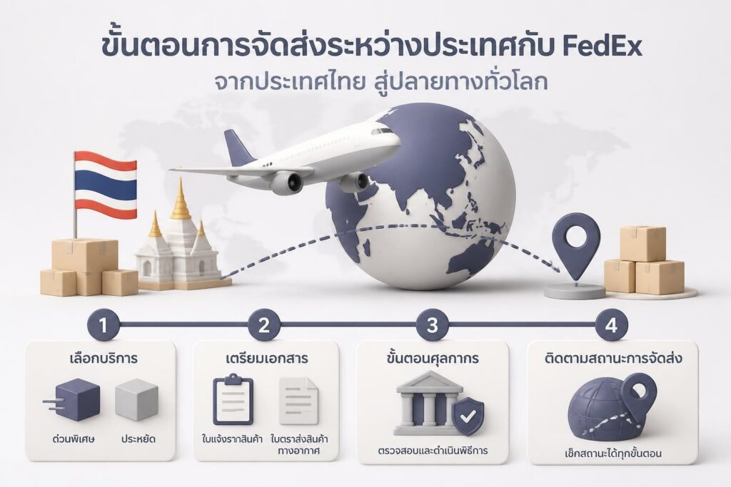 FedEx ส่งของไปต่างประเทศ: ค่าส่ง เอกสาร ขั้นตอน