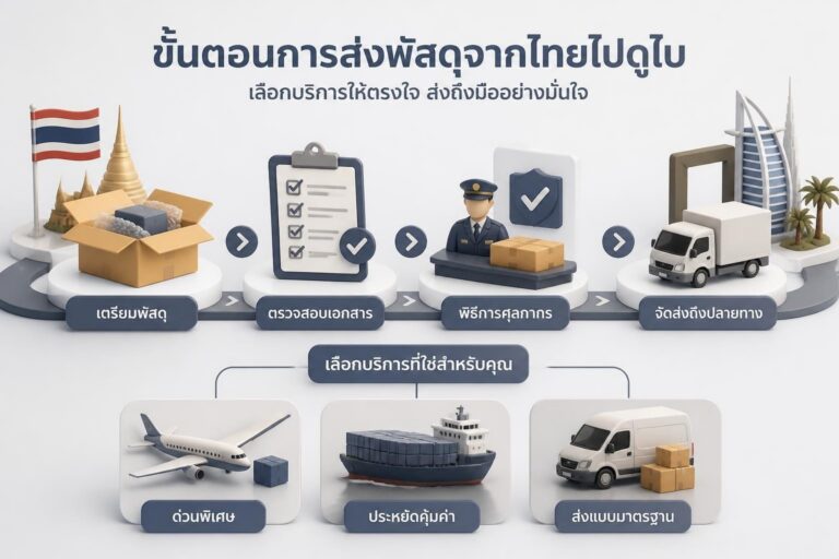 ส่งของไปดูไบ: ค่าส่ง วิธีคำนวณ เอกสาร ศุลกากร