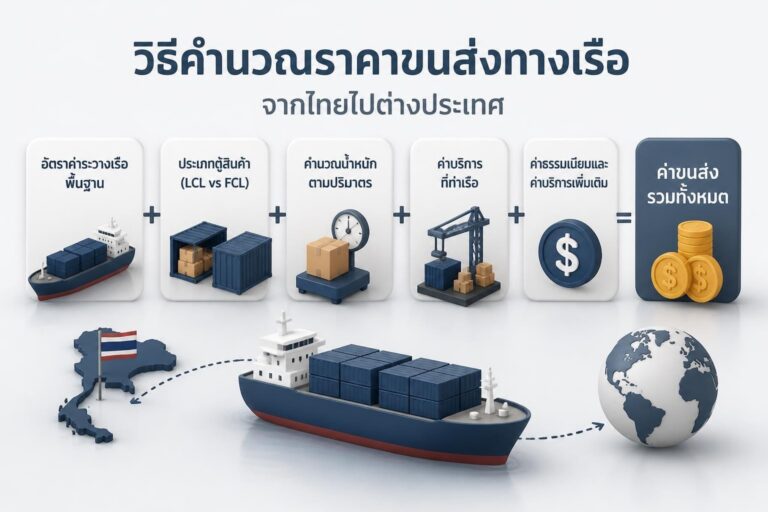 ส่งของไปต่างประเทศทางเรือ ราคา: เปรียบเทียบค่าใช้จ่าย