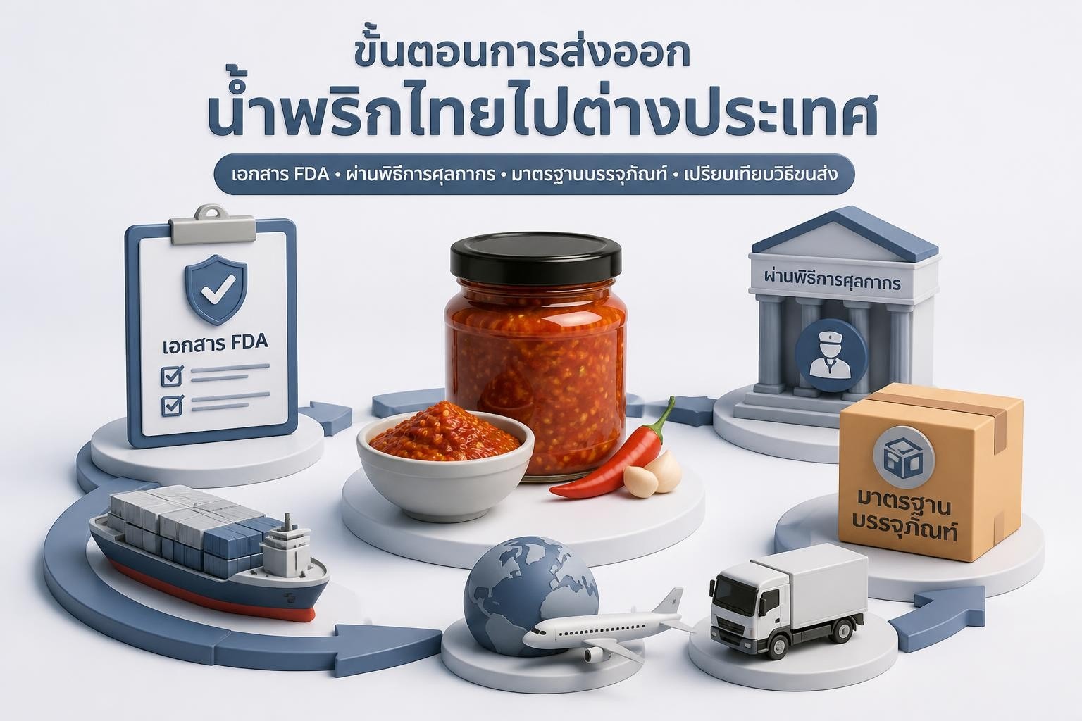ส่งน้ำพริกไปต่างประเทศ วิธีส่ง เอกสาร ศุลกากร